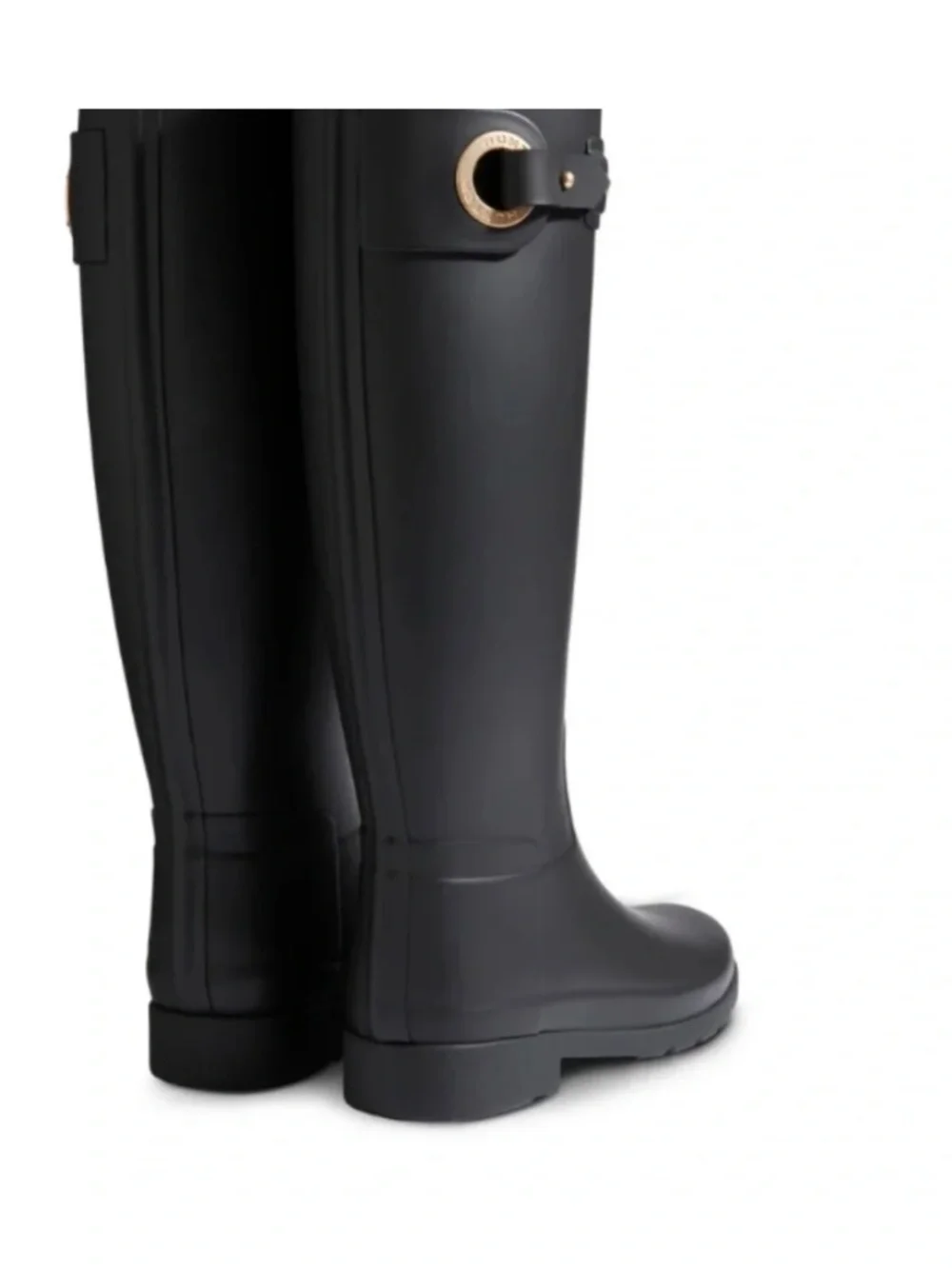Hunter Boots Women's Refined Tall Rain Boots in Black